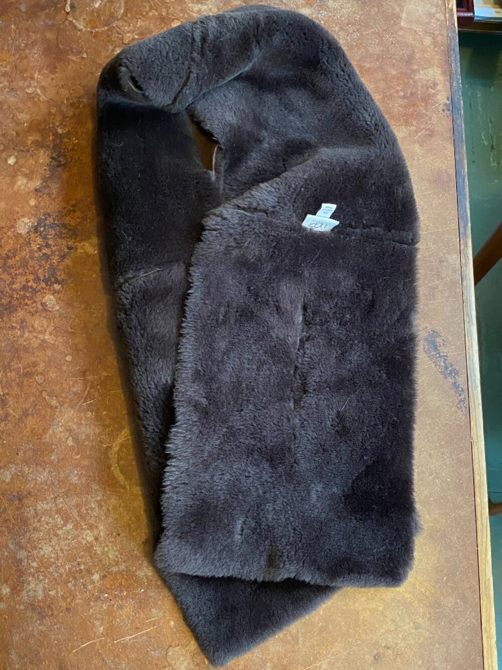UGG AUSTRALIA Genuine Classic Shearling Sheepskin 4 Panel Scarf Brown Preowned